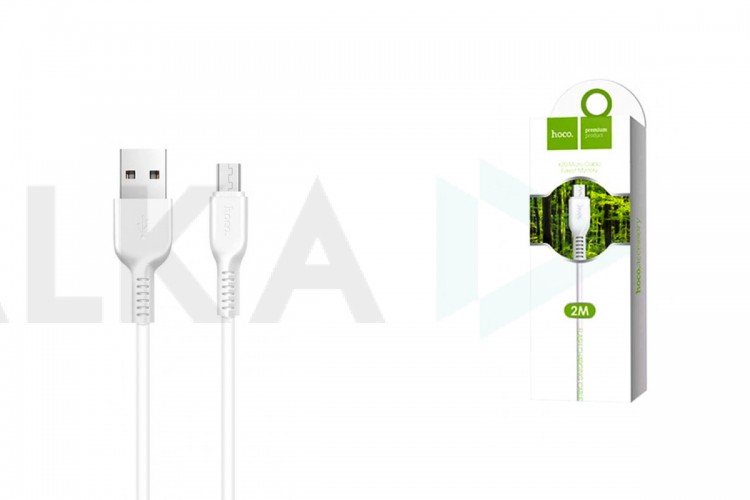 Кабель USB - MicroUSB HOCO X20 2,4A (белый) 2м