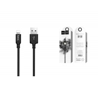 Кабель USB - Lightning HOCO X14, 2,4A (черный) 1м (в оплетке)