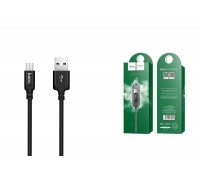 Кабель USB - MicroUSB HOCO X14 2,4A (черный) 1м (в оплетке)
