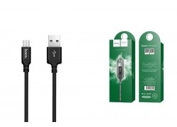 Кабель USB - MicroUSB HOCO X14 2,4A (черный) 1м (в оплетке)