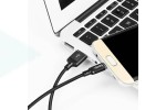 Кабель USB - MicroUSB HOCO X14 2,4A (черный) 1м (в оплетке)