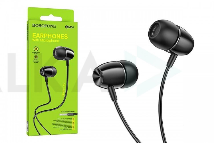 Наушники вакуумные проводные BOROFONE BM57 Platinum Universal (черный)