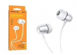 Наушники вакуумные проводные BOROFONE BM57 Platinum Universal earphones (серебристый)