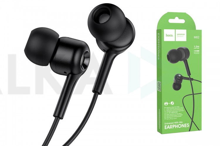 Наушники вакуумные проводные HOCO M82 La musique universal earphones (черный)