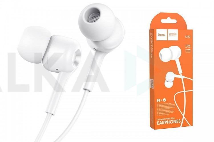 Наушники вакуумные проводные HOCO M82 La musique universal earphones (белый)