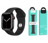 Ремешок для Apple Watch HOCO WA01 Классический спортивный силиконовый ремешок Flexible series (42-49 мм, черный)