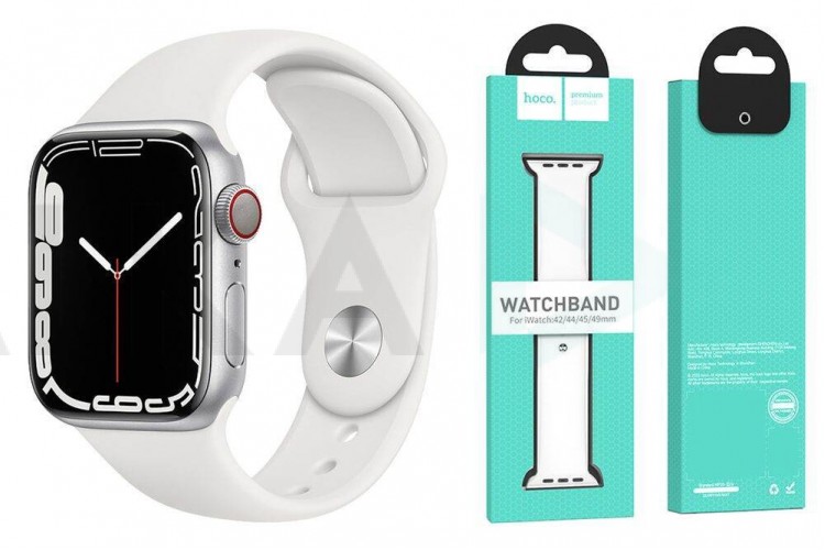 Ремешок для Apple Watch HOCO WA01 Flexible series classic sports silicone strap (38-41 мм, white)