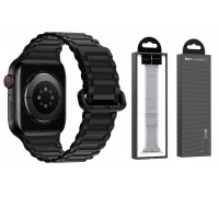 Ремешок для Apple Watch HOCO WA06 Flexible series military pattern magnetic silicone strap (42-49 мм, black)
