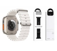 Ремешок для Apple Watch HOCO WA12 Силиконовый ремешок Original series marine с двойной пряжкой (38-41 мм, белый)