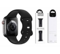 Ремешок для Apple Watch HOCO WA15 Flexible series 8-character buckle solid color silicone strap (42-49 мм, black)