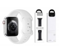 Ремешок для Apple Watch HOCO WA15 Flexible series 8-character buckle solid color silicone strap (42-49 мм, white)