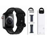 Ремешок для Apple Watch HOCO WA16 Flexible series bamboo pattern solid color silicone strap (42-49 мм, black)