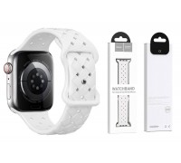 Ремешок для Apple Watch HOCO WA16 Flexible series bamboo pattern solid color silicone strap (38-41 мм, white)