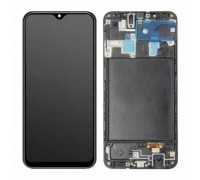 Дисплей для Samsung A205FN Galaxy A20 Black в сборе с тачскрином + рамка, OLED