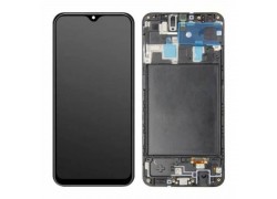 Дисплей для Samsung A205FN Galaxy A20 Black в сборе с тачскрином + рамка, OLED