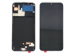 Дисплей для Samsung A307FN Galaxy A30s Black в сборе с тачскрином + рамка, OLED