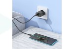 Сетевое зарядное устройство USB + USB-C + кабель Type-C - Type-C BOROFONE BA88A Navy PD20W+QC3.0 (белый)