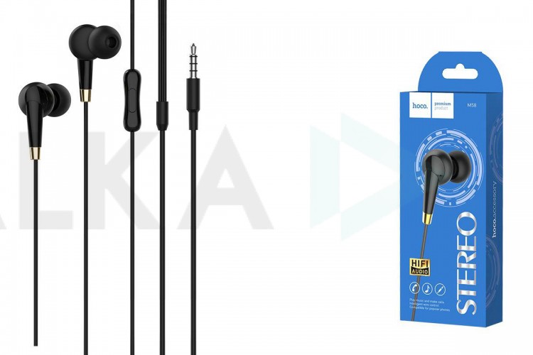 Наушники вакуумные проводные HOCO M58 Amazing universal earphones (черный)