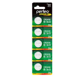 Батарейка литиевая Perfeo CR2430/5BL Lithium Cel (цена за блистер 5 шт)