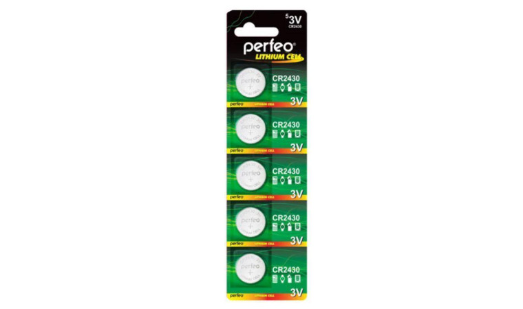 Батарейка литиевая Perfeo CR2430/5BL Lithium Cel (цена за блистер 5 шт)
