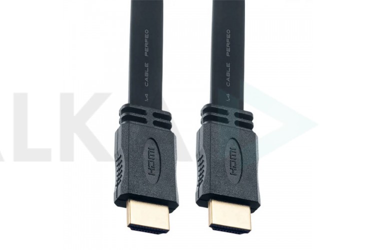 Кабель HDMI-HDMI (V1.4) PERFEO HDMI A вилка - HDMI A вилка, плоский, ver.1.4, длина 3 м. (H1303)