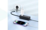 Сетевое зарядное устройство адаптер 2USB + 2USB-C + socket HOCO AC10A Barru PD65W (белый)