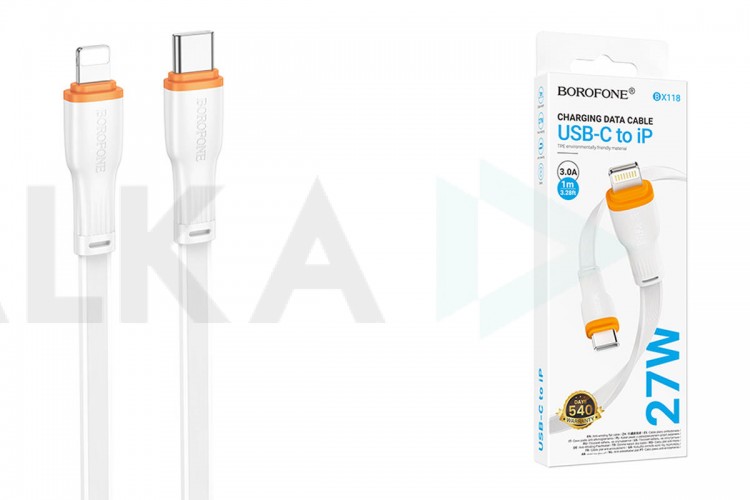 Кабель USB Type-C - Lightning BOROFONE BX118 Esplendido PD (белый) 1м