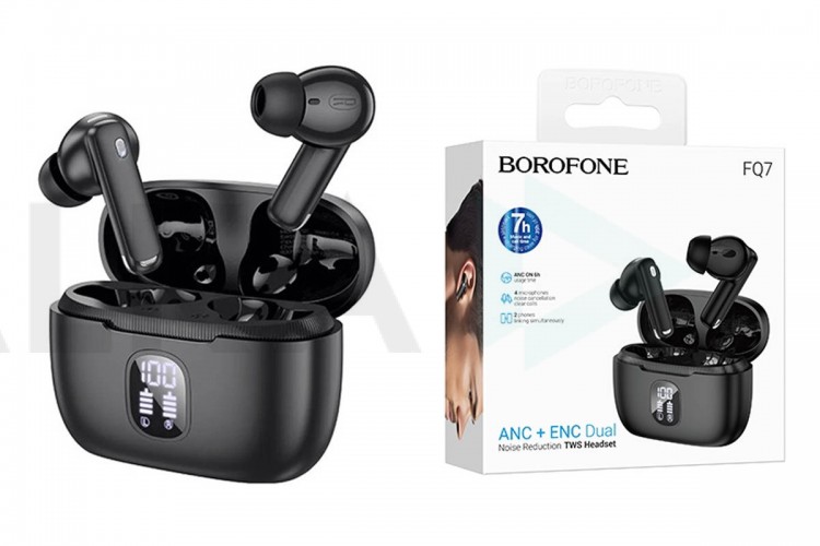 Наушники вакуумные беспроводные BOROFONE FQ7 Treasure ANC+ENC (черный)
