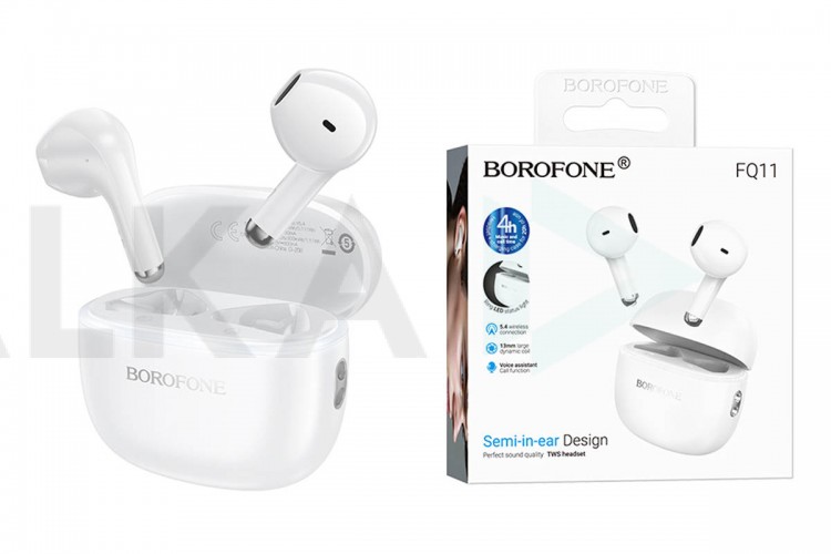 Наушники вакуумные беспроводные BOROFONE FQ11 Sound (белый)