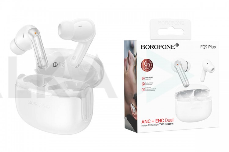 Наушники вакуумные беспроводные BOROFONE FQ9 Plus Peaceful ANC+ENC (белый)