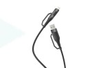 Кабель USB 4 в 1 BOROFONE BU28 PD20W USB/iOS Lighting/TYPE-C (черный) 1,2м