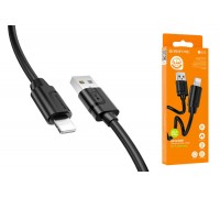 Кабель USB - Lightning BOROFONE BX55, 2,4A (черный) 1м (силиконовый)