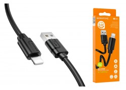 Кабель USB - Lightning BOROFONE BX55, 2,4A (черный) 1м (силиконовый)