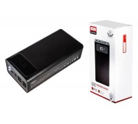 Универсальный дополнительный аккумулятор Power Bank XO PR-125, 50000 mAh, 2A вх/вых, USBx4, дисплей, черный (-)