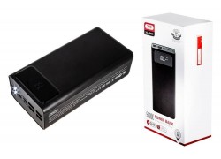 Универсальный дополнительный аккумулятор Power Bank XO PR-125, 50000 mAh, 2A вх/вых, USBx4, дисплей, черный (-)
