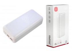 Универсальный дополнительный аккумулятор Power Bank XO NPR-003, 30000 mAh, USB/Type-C, QC 3.0+PD, дисплей, белый