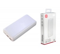 Универсальный дополнительный аккумулятор Power Bank XO NPR-002, 20000 mAh, USB/Type-C, QC 3.0+PD, дисплей, белый
