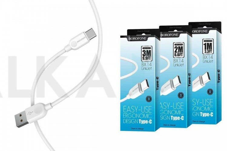 Кабель USB - USB Type-C BOROFONE BX14, 2A (белый) 1м