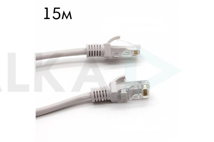Кабель интернет LAN патч корд Орбита OT-PCC12(PCC14) UTP 15м (Cat5E,568B,4 пары)