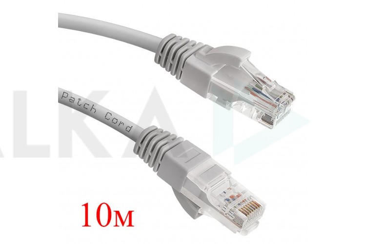 Кабель интернет LAN патч корд Орбита OT-PCC21(PCC22) 10м (Cat6,568B,4пары)