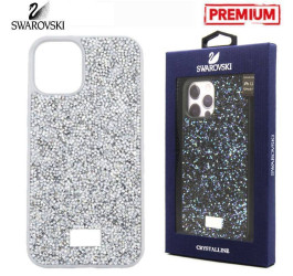 Чехол для телефона iPhone 15 Plus Swarovskii (серебро)