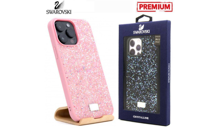 Чехол для телефона iPhone 15 Plus Swarovskii (розовый) Чехол для телефона iPhone 15 Plus Swarovskii (розовый)