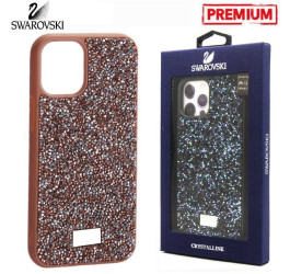 Чехол для телефона iPhone 15 Pro Max Swarovskii (цвет коричневый)