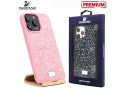 Чехол для телефона iPhone 15 Pro Swarovskii (розовый)