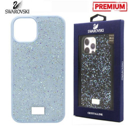 Чехол для телефона iPhone 15 Swarovskii (голубой)