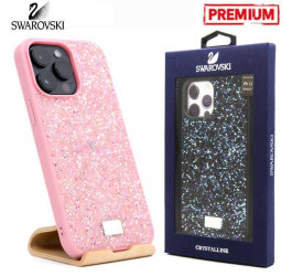 Чехол для телефона iPhone 15 Swarovskii (розовый)