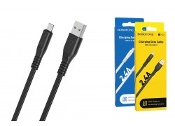 Кабель USB - MicroUSB BOROFONE BX23 2,4A (черный) 1м