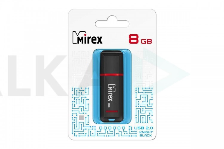 Флешка USB 2.0 Mirex KNIGHT BLACK 8GB (ecopack)