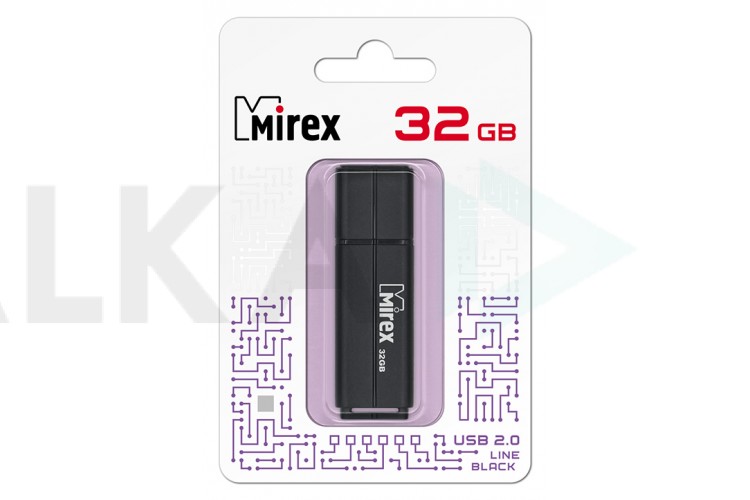 Флешка USB 2.0 Mirex LINE BLACK 32GB (ecopack)
