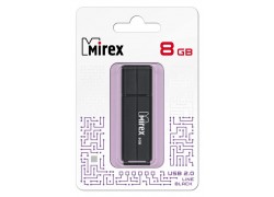 Флешка USB 2.0 Mirex LINE BLACK 8GB (ecopack)